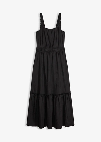 Maxi jurk van gestructureerde jersey • zwart • bonprix online shop