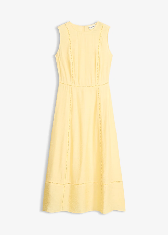 Midi jurk van soepele viscose • lichtgeel • bonprix online shop