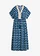 Robe longue en viscose fluide, Couleur: bleu imprimé