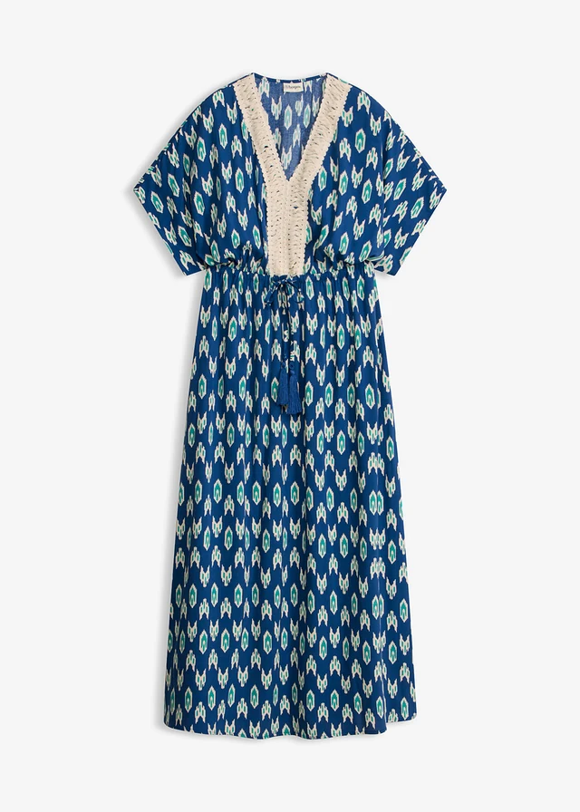 Robe longue en viscose fluide • bleu imprimé • Boutique bonprix