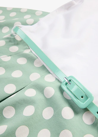 Džersejové šaty s bio bavlnou • pastelovo zelená/biela bodkovaná • obchod bonprix
