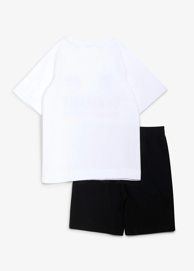 Tricou și bermude din jerse moale din bumbac organic (set 2 piese)