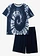 Jongens T-shirt en jersey bermuda (2-dlg. set) van biologisch katoen, Kleur: donkerblauw/jeansblauw gedessineerd