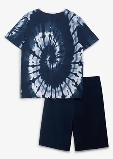 T-shirt et bermuda en jersey 100% coton (ens. 2 pces) • bleu foncé-bleu jean imprimé • Boutique bonprix