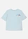 Tricou Loose Fit din bumbac organic 100% cu imprimeu mare pe spate, culoare: albastru pudrat cu imprimeu