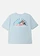 T-shirt loose 100% coton avec grand imprimé dans le dos, Couleur: bleu poudré imprimé