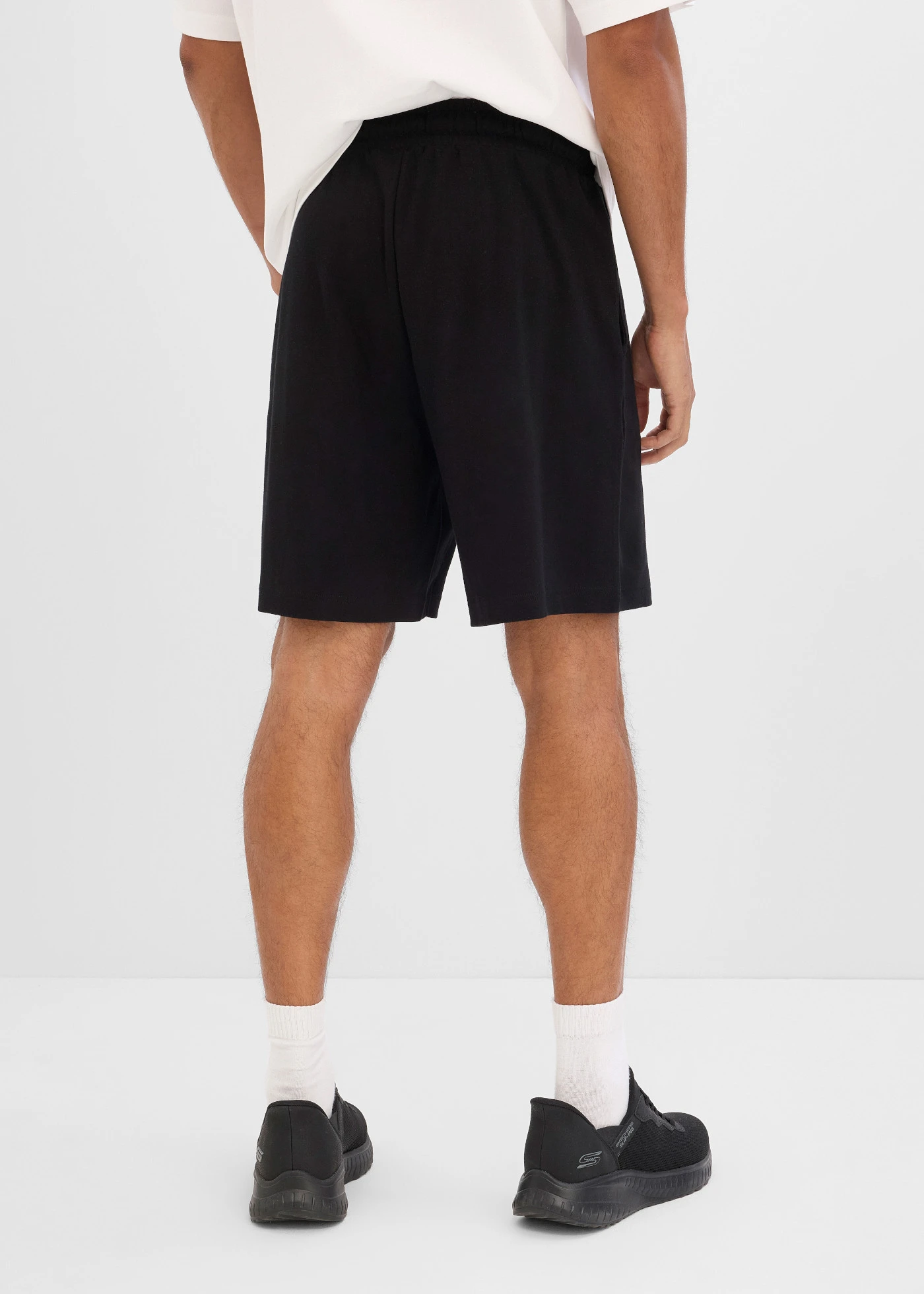 Pantaloni scurți din jerse gros din bumbac organic (set de 2 perechi) • negru+gri-antracit melanj • magazin bonprix