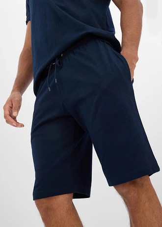 Top, tricou, 2x pantaloni scurţi din bumbac 100% (set/4 piese) • indigo+bleumarin • magazin bonprix