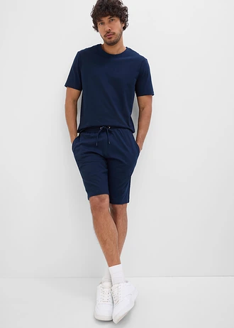 Top, tricou, 2x pantaloni scurţi din bumbac 100% (set/4 piese) • indigo+bleumarin • magazin bonprix