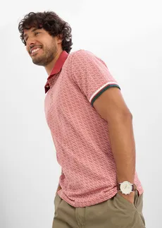 Polo en jersey 100% coton • rouge désert graphique • Boutique bonprix