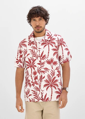 Chemise manches courtes 100% coton • crème-rouge désert imprimé • Boutique bonprix