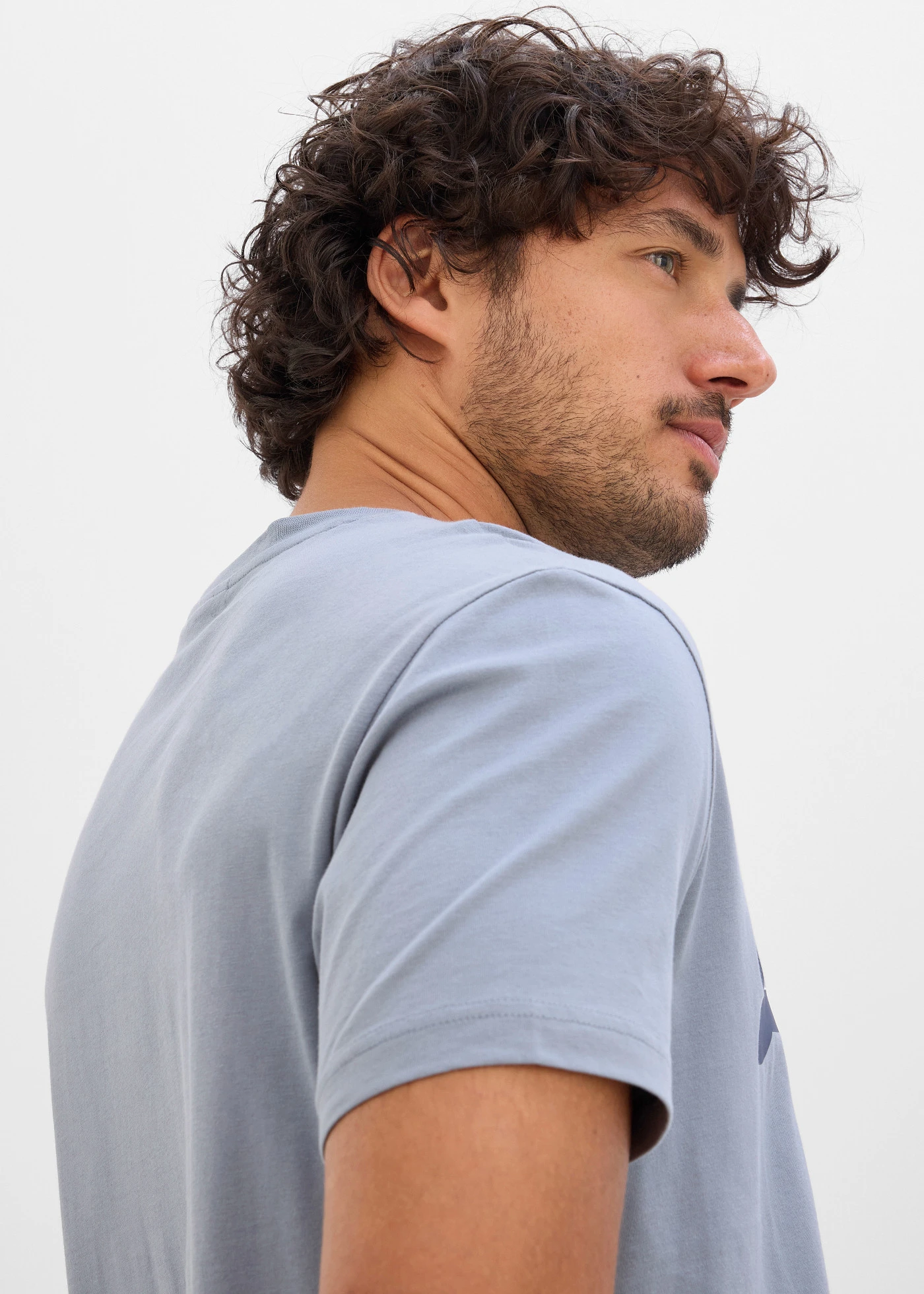 Póló (2 db-os csomag) tiszta bio-pamutból • szürkészöld+füstkék mintás • bonprix áruház