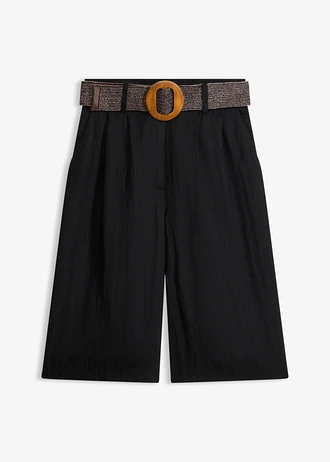 Bermuda van een zachte viscosemix, Kleur: zwart