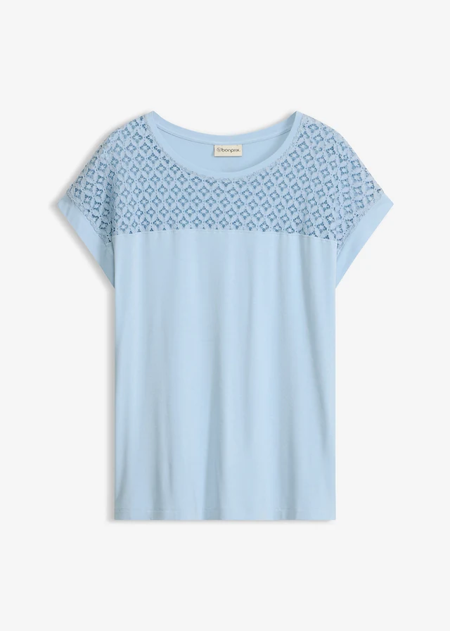 T-shirt z miękkiej mieszanki wiskozy • jasnoniebieski • sklep bonprix