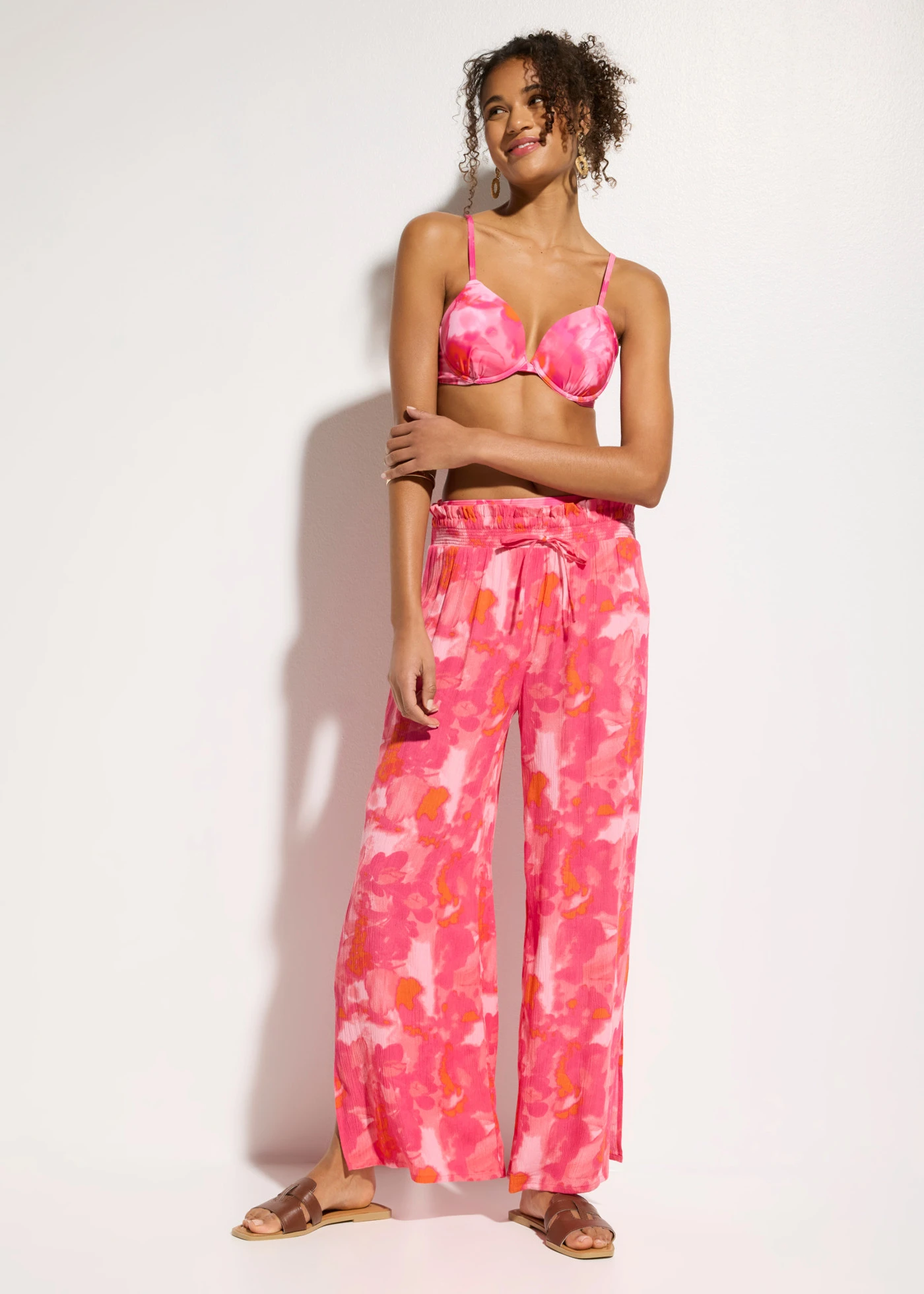 Bikiny s kosticemi (2dílná souprava) • korálovo-pink s potiskem • bonprix obchod