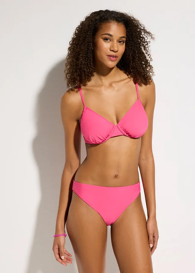 Beugel bikinitop met plooitjes aan de zijkant, Kleur: pink