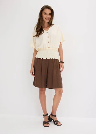 T-shirt en crêpe texturé • blanc nacré • Boutique bonprix