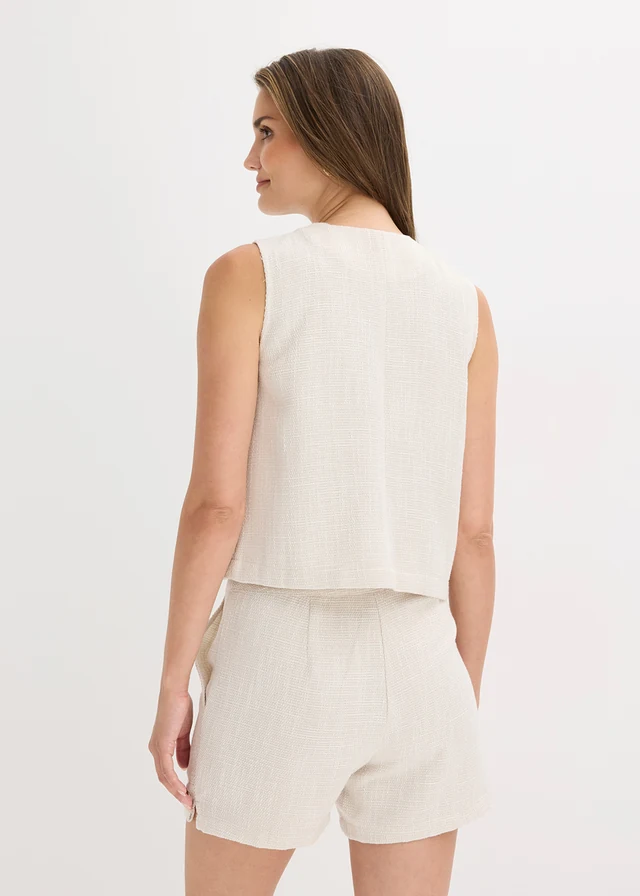 Bodywarmer met ronde hals, Kleur: lichtsand