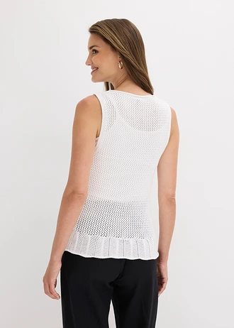 Gebreid vest van katoen • wit • bonprix online shop