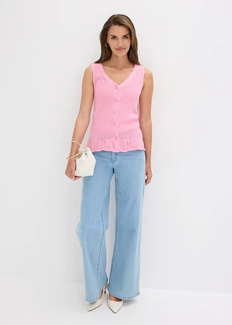 Gilet sans manches en maille, Couleur: rose