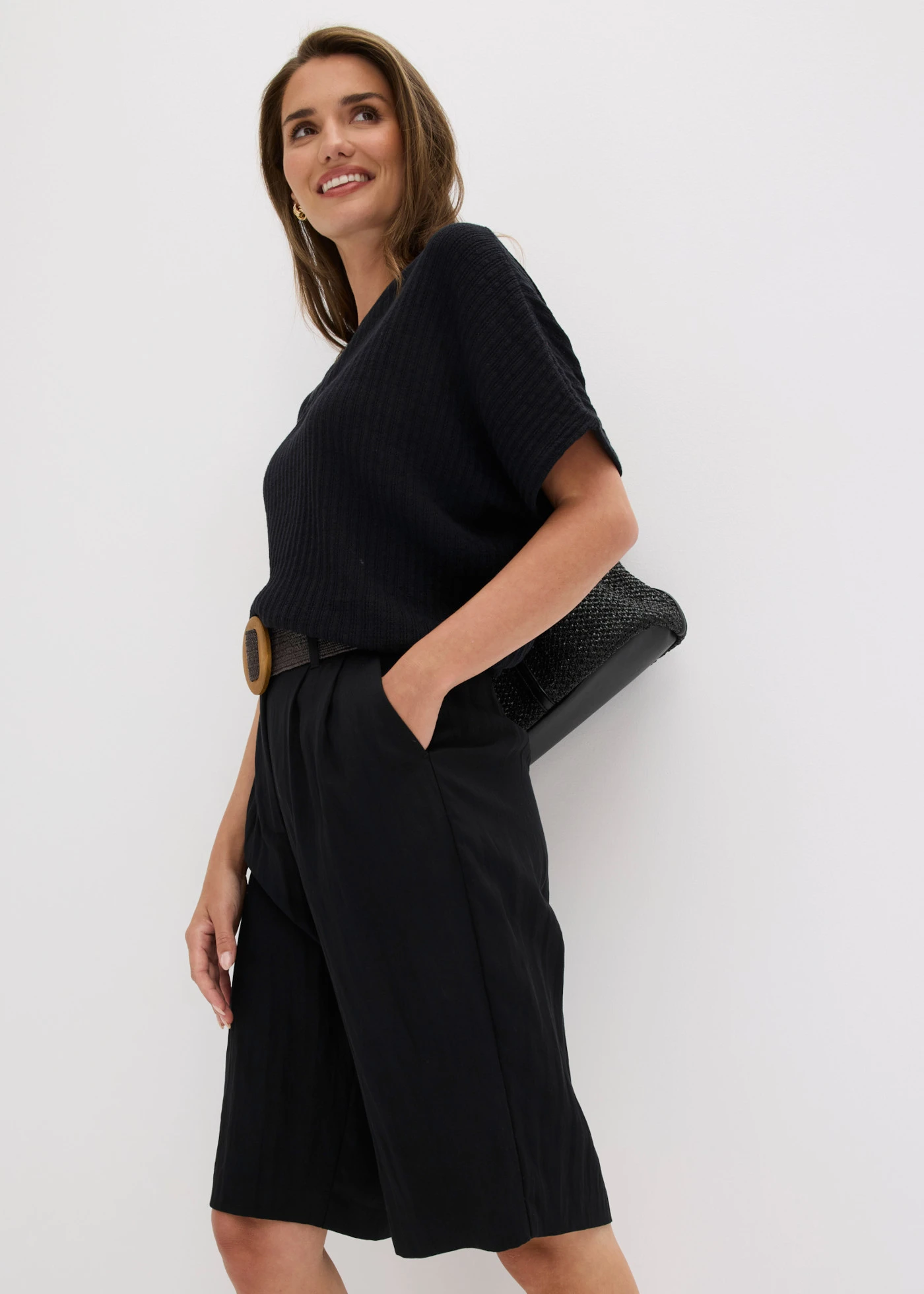 Bermuda en matière douce • noir • Boutique bonprix