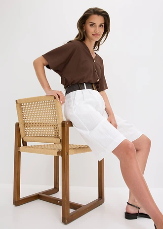 Bermuda van een zachte viscosemix • wit • bonprix online shop