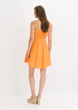 Mini jurk van biologisch katoen, Kleur: feloranje