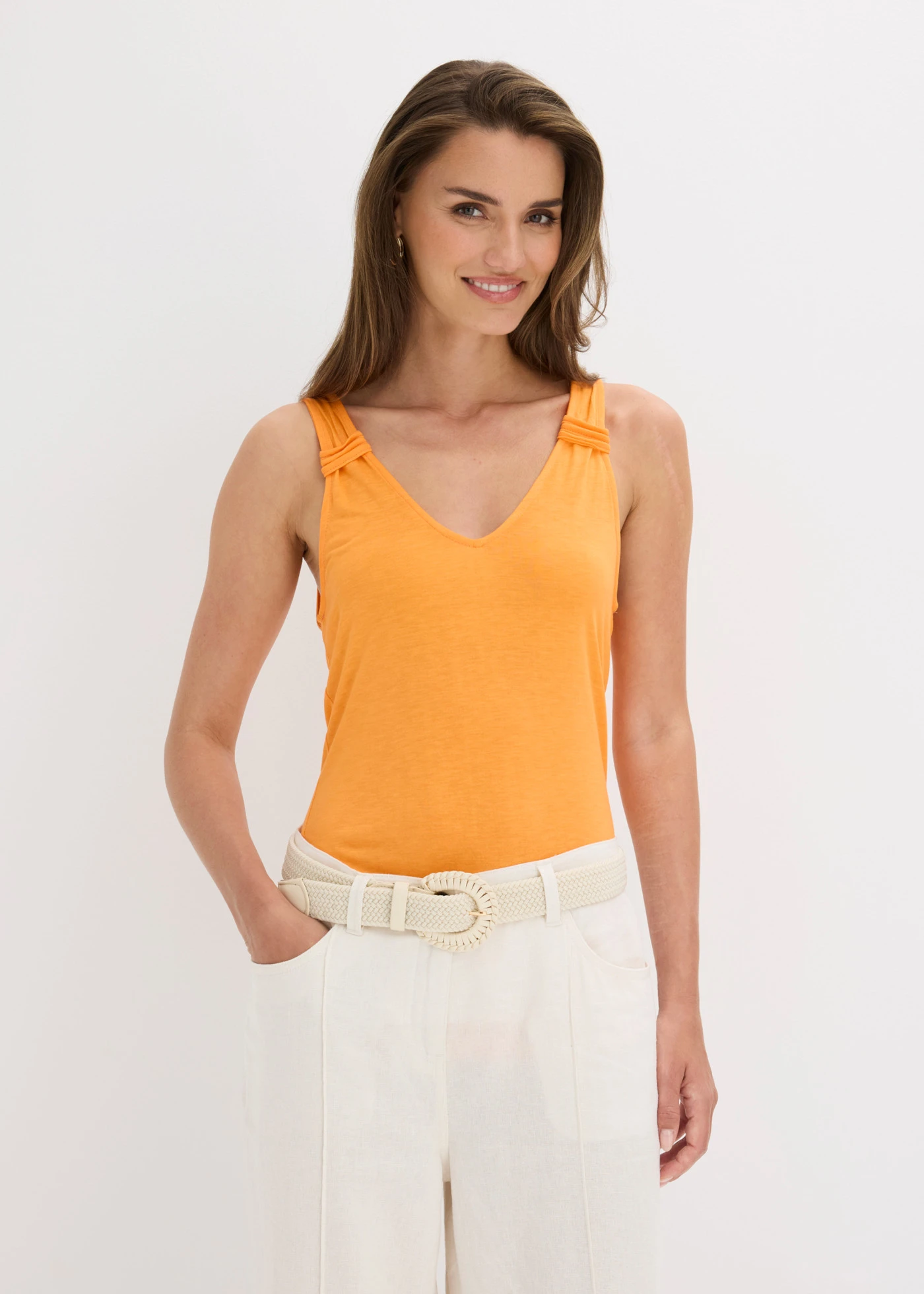 Top en jersey 100% viscose • orange vif • Boutique bonprix