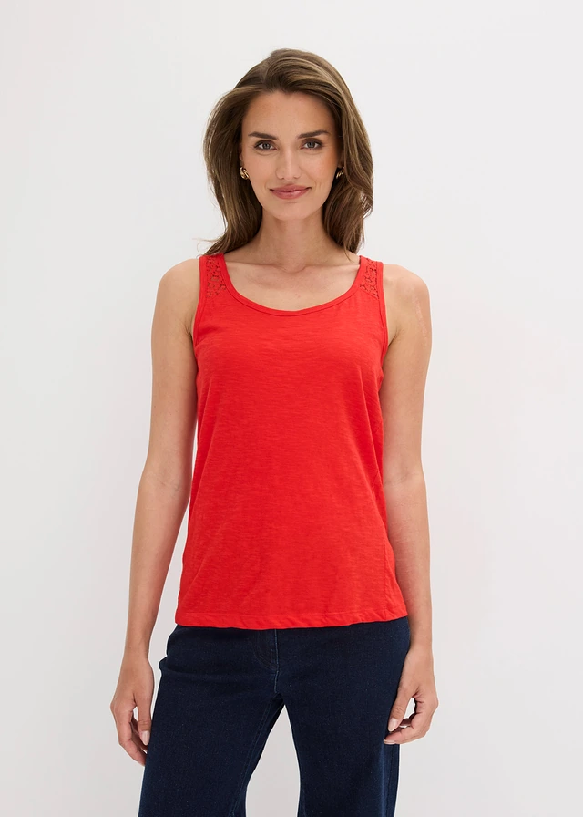 Débardeur en coton, Couleur: fraise