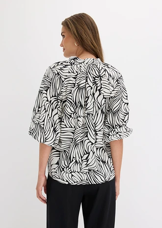 Tunique-blouse • noir/écru imprimé • Boutique bonprix