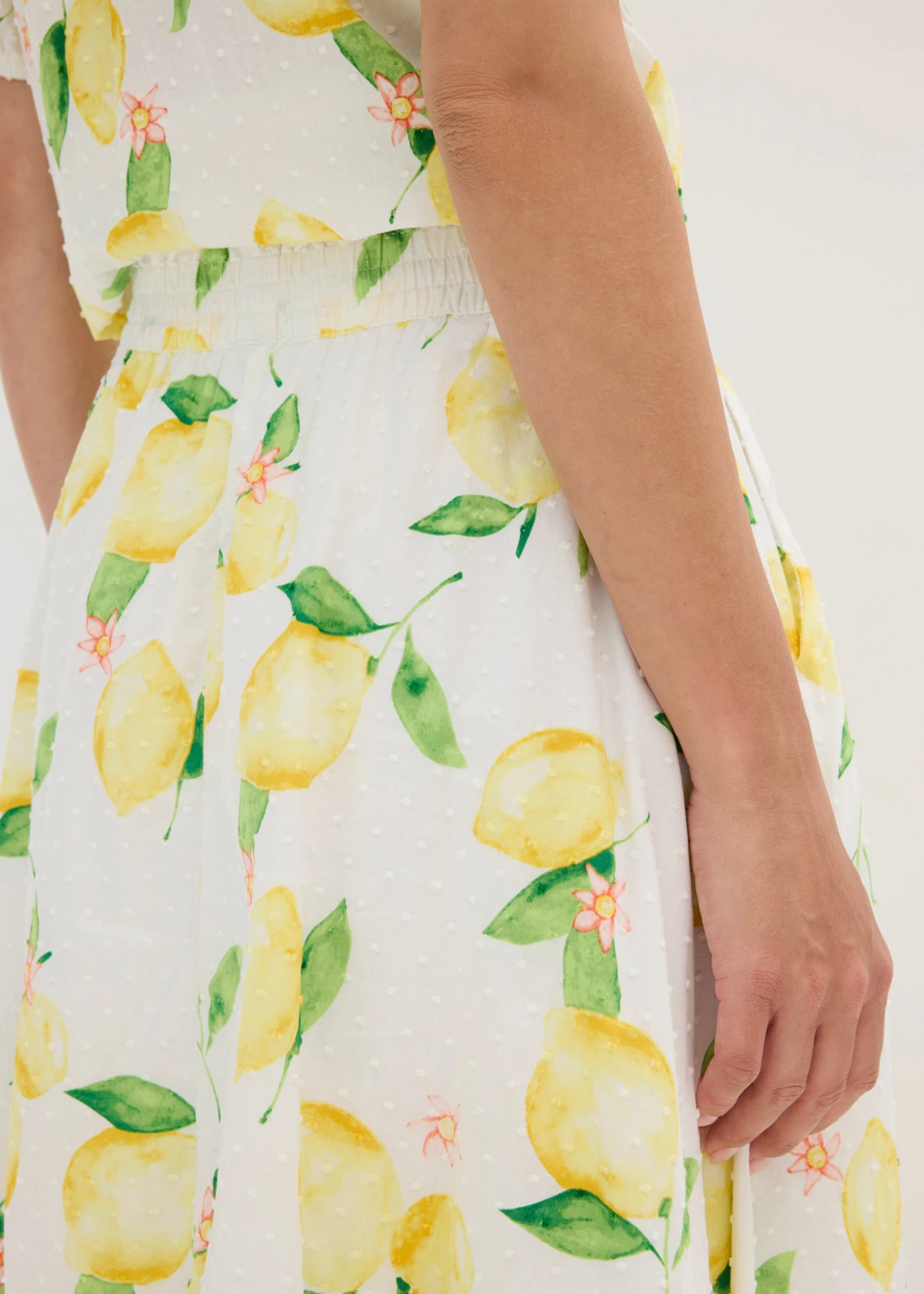 Midi rok van puur katoen • wit-geel citroenprint • bonprix online shop