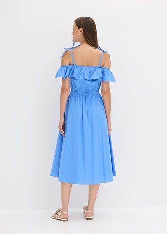 Robe col bardot, Couleur: bleu moyen