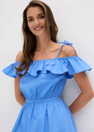 Robe col bardot • bleu moyen • Boutique bonprix