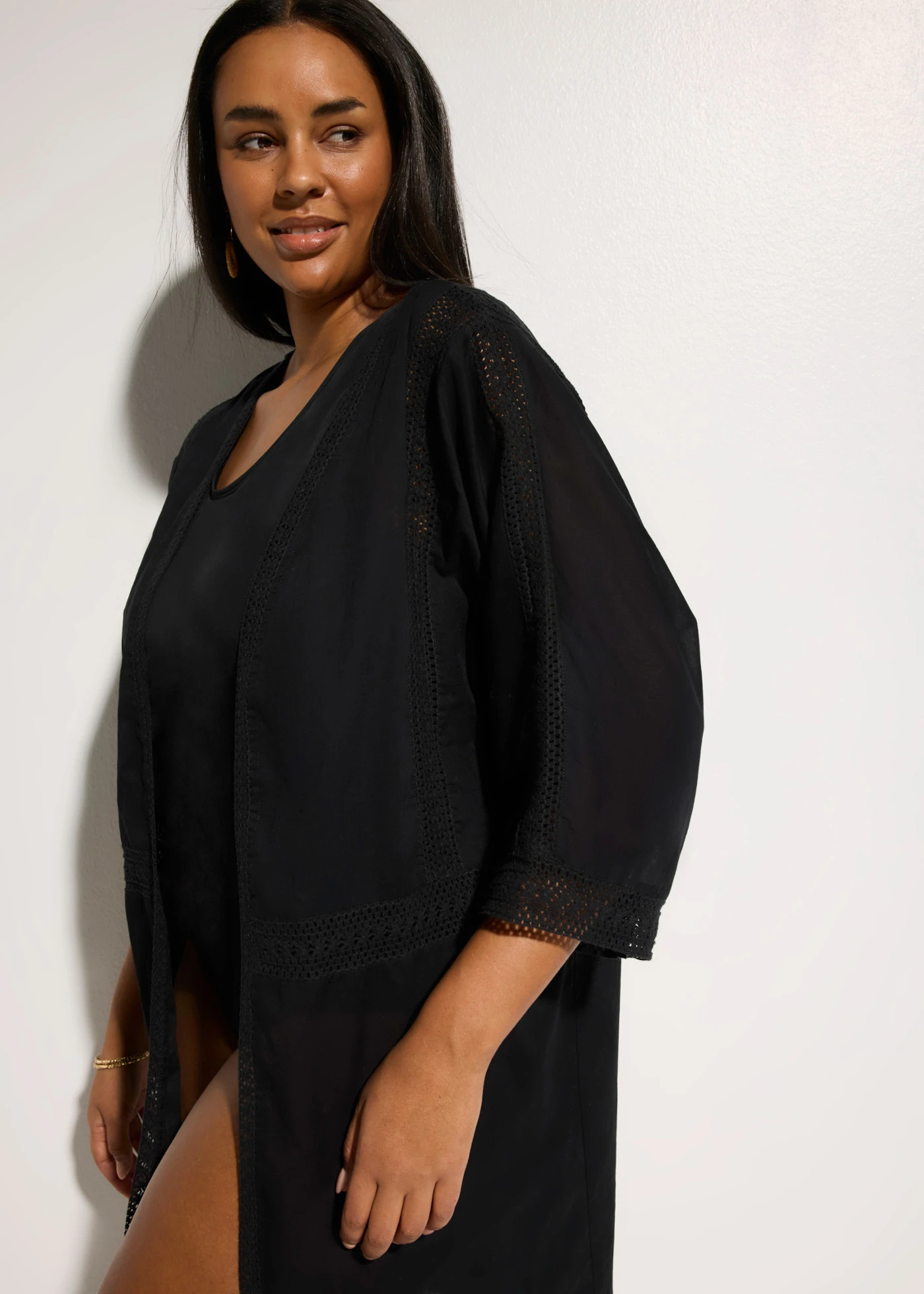 Strand kimono tuniek • zwart plus size • bonprix online shop