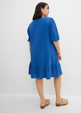 Jurk van mousseline, Kleur: arctisch blauw