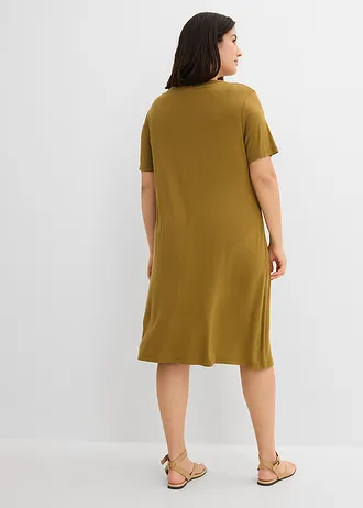 Robe douce en jersey viscose, Couleur: vert nature