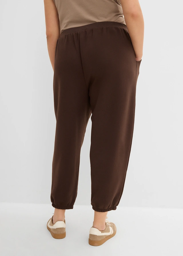 Pantalon sweat, coupe ballon, Couleur: marron foncé