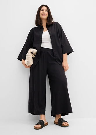 Pantalon palazzo, Couleur: noir
