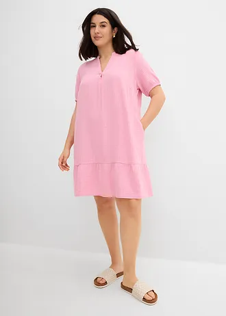 Mini jurk van mousseline, Kleur: roze