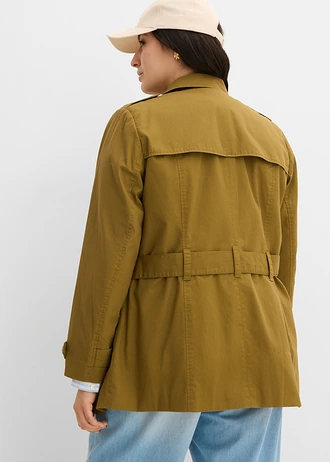 Korte trenchcoat, Kleur: natuurgroen