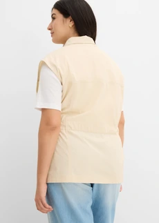 Vest met riem, van katoen, Kleur: kiezelgrijs