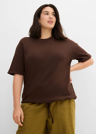 T-shirt van puur biologisch katoen, Kleur: donkerbruin