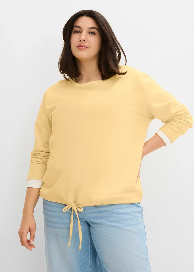 Sweat 100% coton, Couleur: jaune pastel