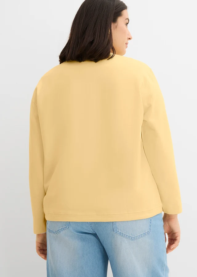 Sweat 100% coton, Couleur: jaune pastel