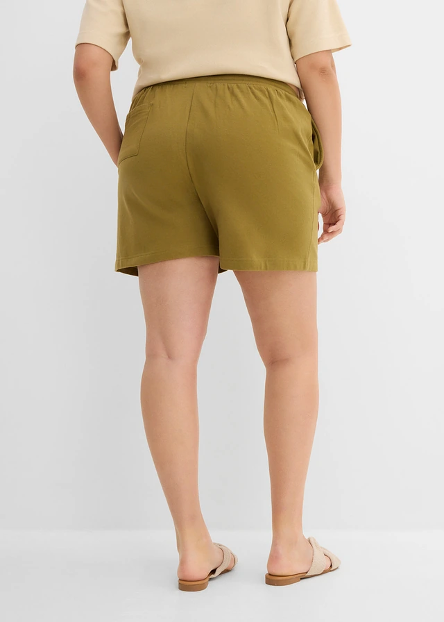 Short sweat 100% coton, Couleur: vert nature