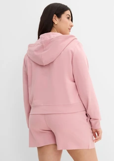 Jachetă casual și pantaloni scurți 100% din bumbac  organic (set/2piese), culoare: roz cenușiu