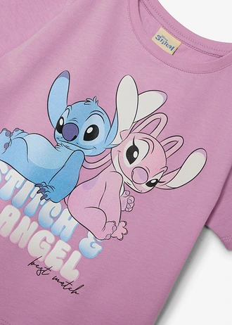 Tričko Disney Stitch & Angel, farba: svetlofialová