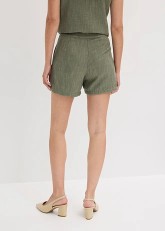 Bermuda in loose fit, Kleur: donkerolijfgroen