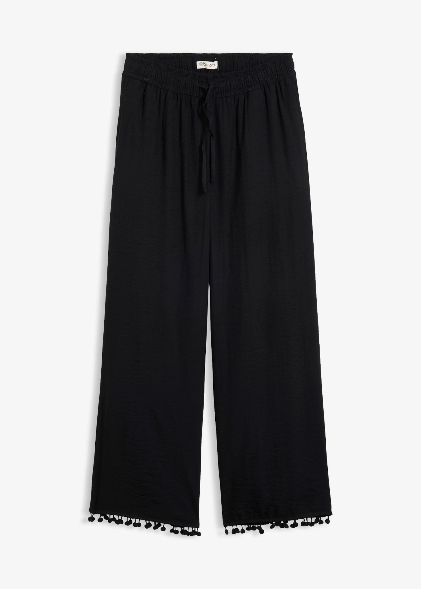 Pantalon fluide à taille élastiquée • noir • Boutique bonprix