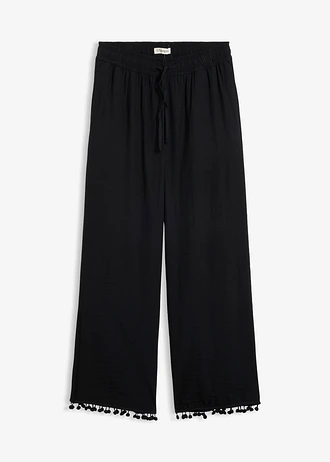 Pantalon fluide à taille élastiquée • noir • Boutique bonprix